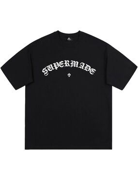Supermade Men's Black Graphic Print Short Sleeve T-Shirt Size L